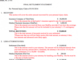 Final Settlement Statement example image