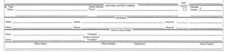 Witness name and contact information form